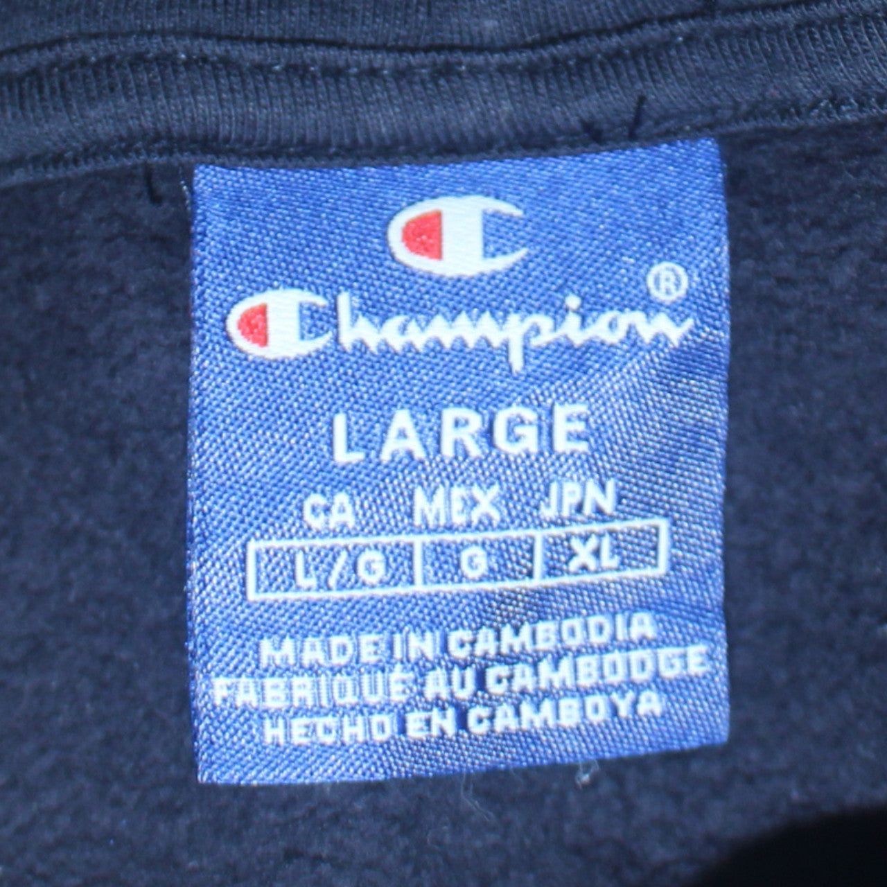 Champion Men's Blue Pullover Hoodie Large Embroidered Logo Cotton