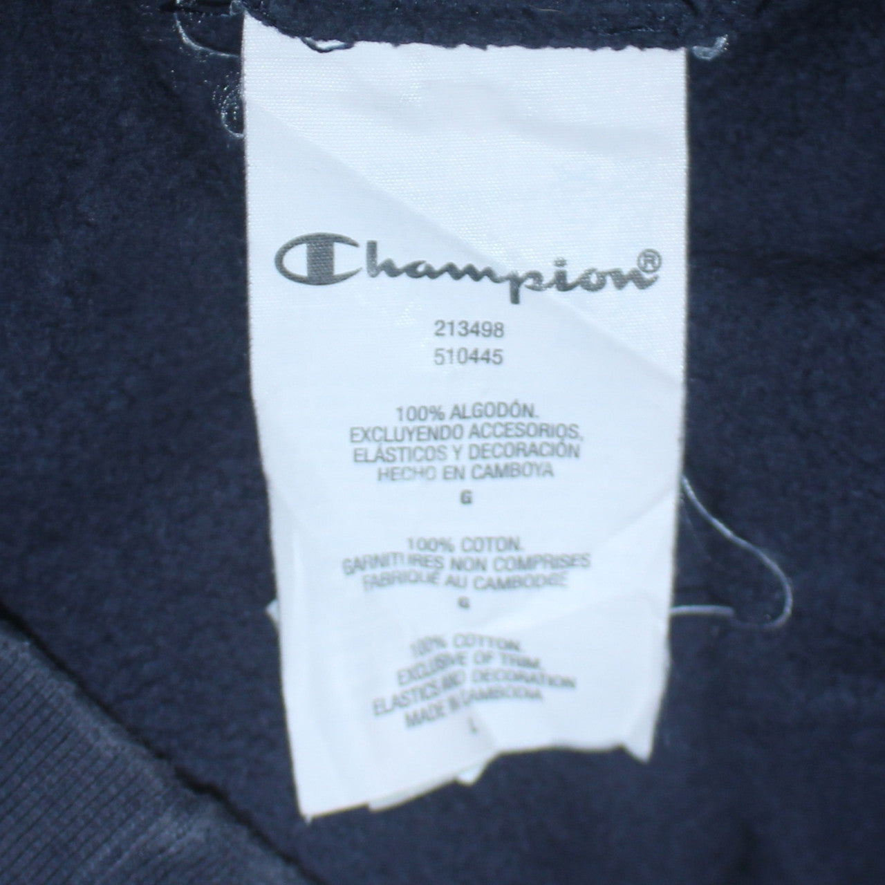 Champion Men's Blue Pullover Hoodie Large Embroidered Logo Cotton