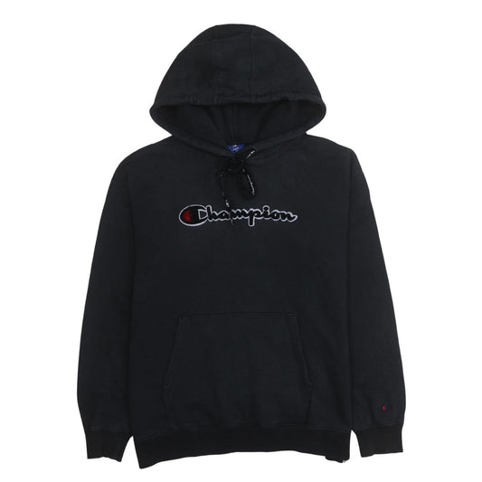 Champion Men's Black Pullover Hoodie Large Graphic Fleece Sweatshirt