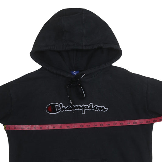 Champion Men's Black Pullover Hoodie Large Graphic Fleece Sweatshirt