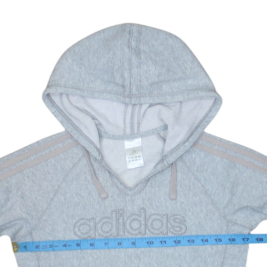 Adidas Womens Grey Hoodie Size M Pullover Hooded Sweatshirt