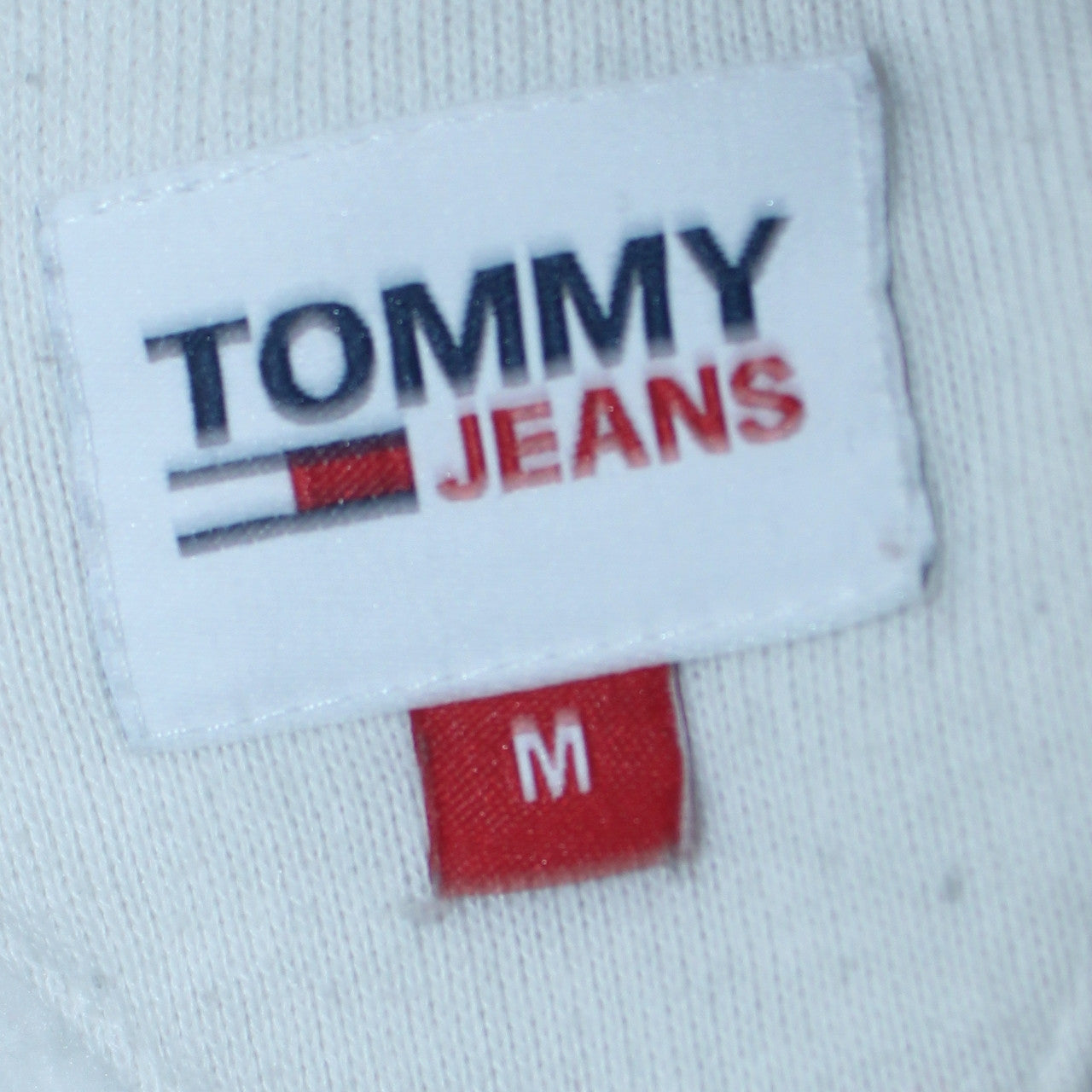 Tommy Jeans Men's White Hoodie M Pullover Graphic Logo Fleece