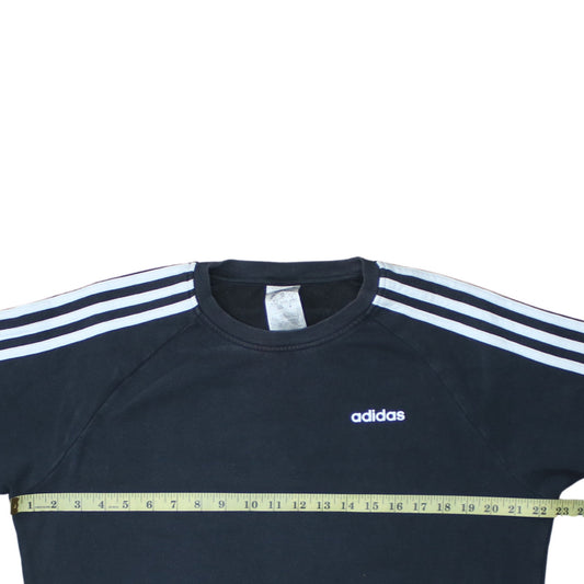 Adidas Women's Black XS Pullover Sweatshirt Crew Neck 3-Stripes Classic