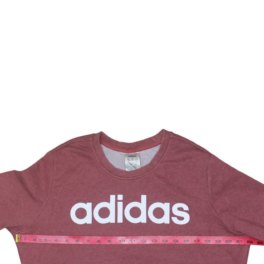 Adidas Women's Pink Pullover Sweatshirt UK 1X Plus Size Crew Neck