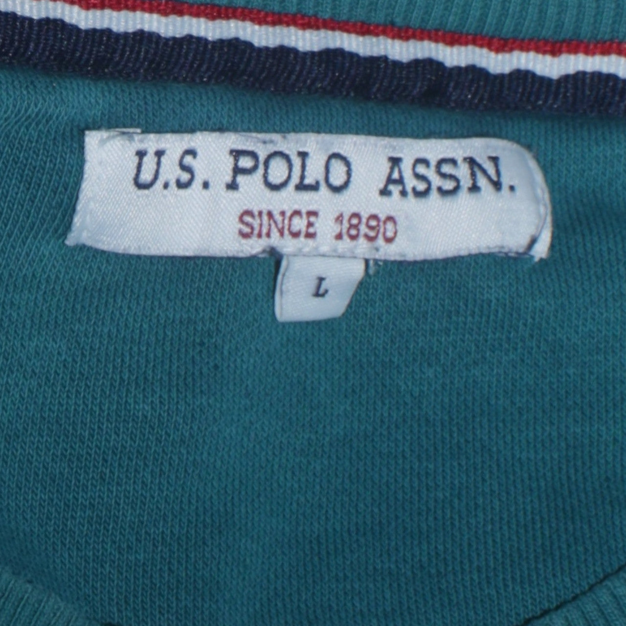 U.S. Polo Assn. Mens Blue L Crew Neck Logo Pullover Sweatshirt