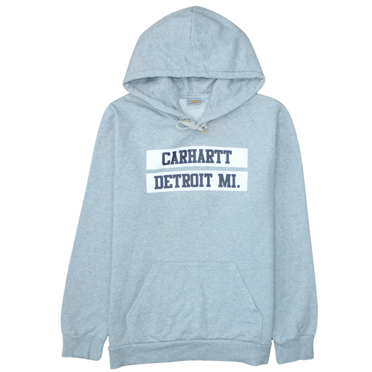 Carhartt Men’s Grey Pullover Hoodie M Graphic Logo Detroit MI