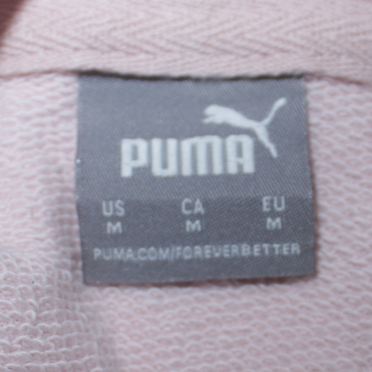 Puma Womens Pink Pullover Hoodie Medium Cotton Embroidered Logo Casual
