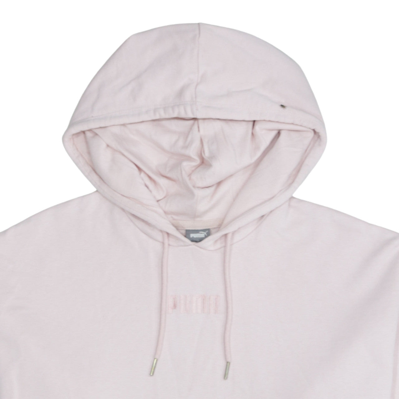 Puma Womens Pink Pullover Hoodie Medium Cotton Embroidered Logo Casual
