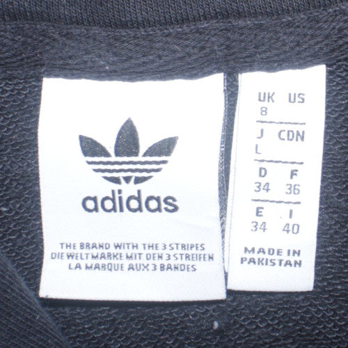 Adidas Womens Black & White Hooded Pullover Sweatshirt Size 8