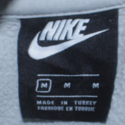 Nike Men's Grey Pullover Hoodie M Logo Fleece Sweatshirt