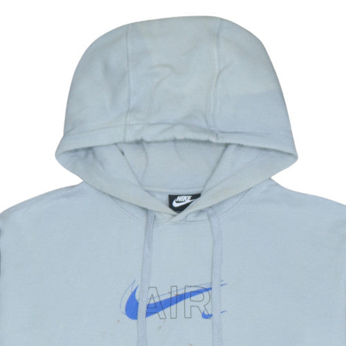 Nike Men's Grey Pullover Hoodie M Logo Fleece Sweatshirt
