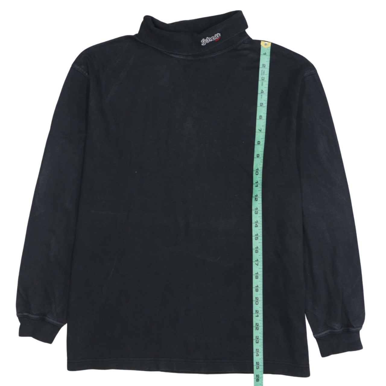 Schott NYC Men's Black Long Sleeve Roll Neck Cotton T-Shirt Size L