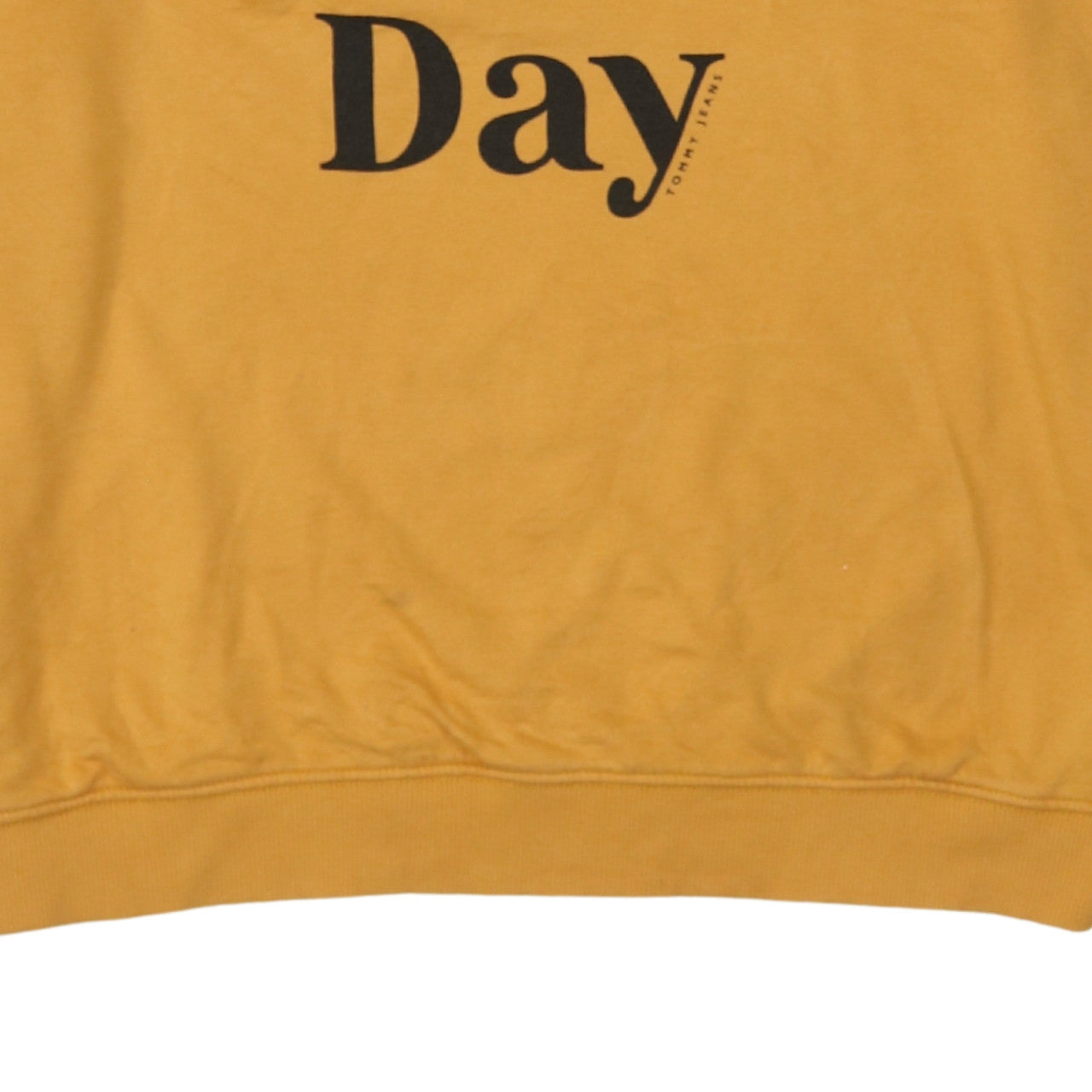 Tommy Jeans Mens Yellow Graphic Pullover Sweatshirt L Regular Fit