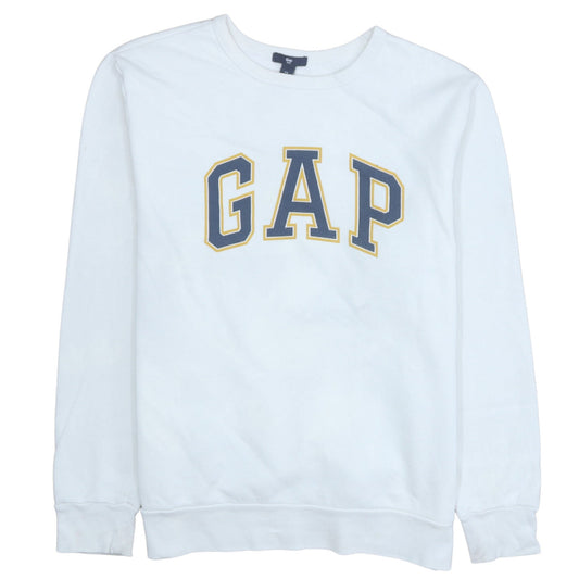 GAP Women's White Logo Pullover Sweatshirt Size L