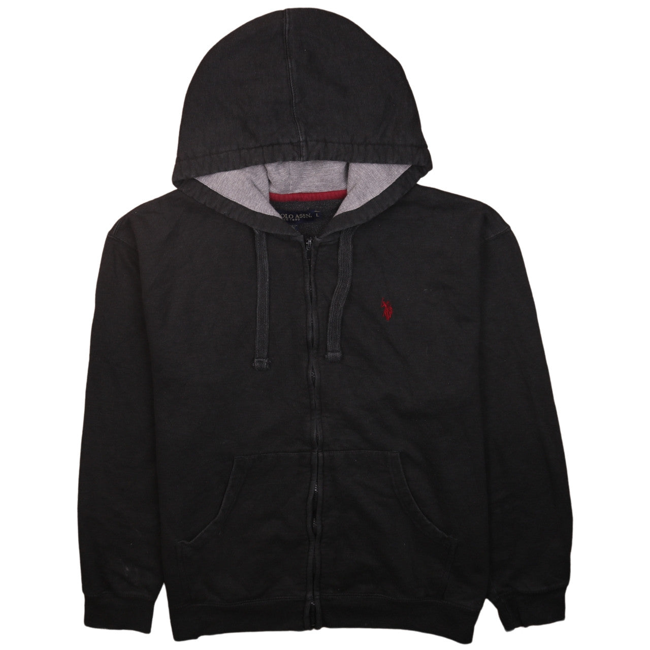 U.S. Polo Assn. Men's Black Full Zip Hoodie Size L Cotton Blend