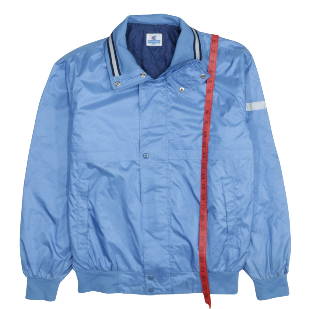 Champion Men Blue L Windbreaker Jacket Nylon Lightweight Lined