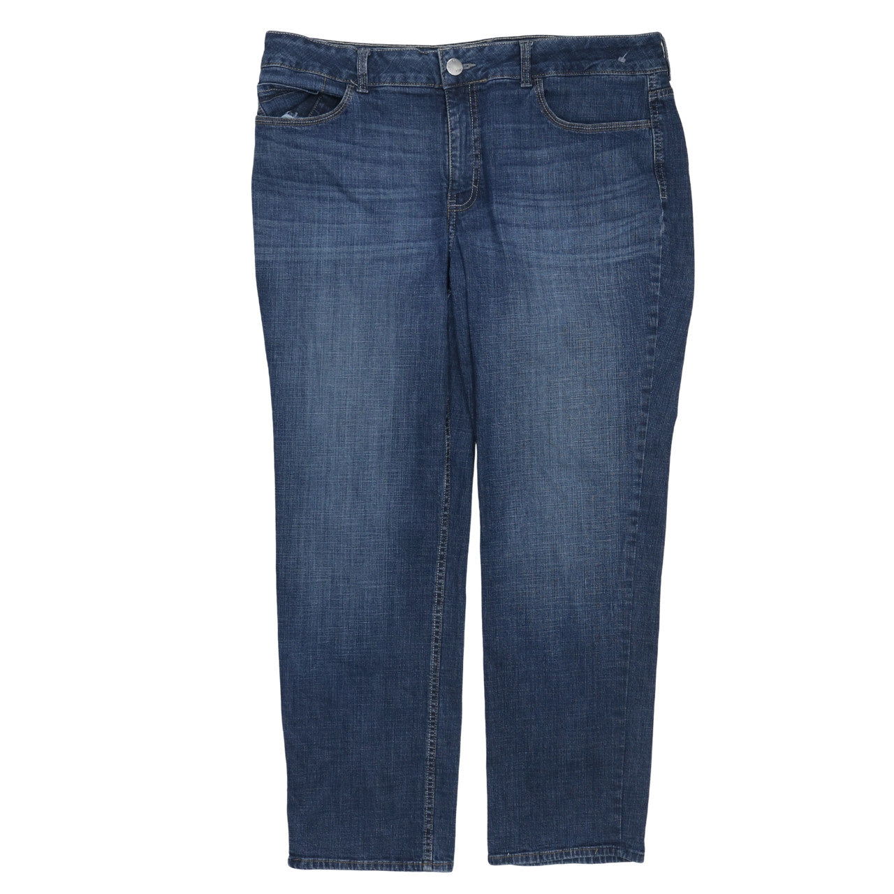 Lee Women’s Blue Mid Rise Straight Leg Stretch Jeans Size 18P