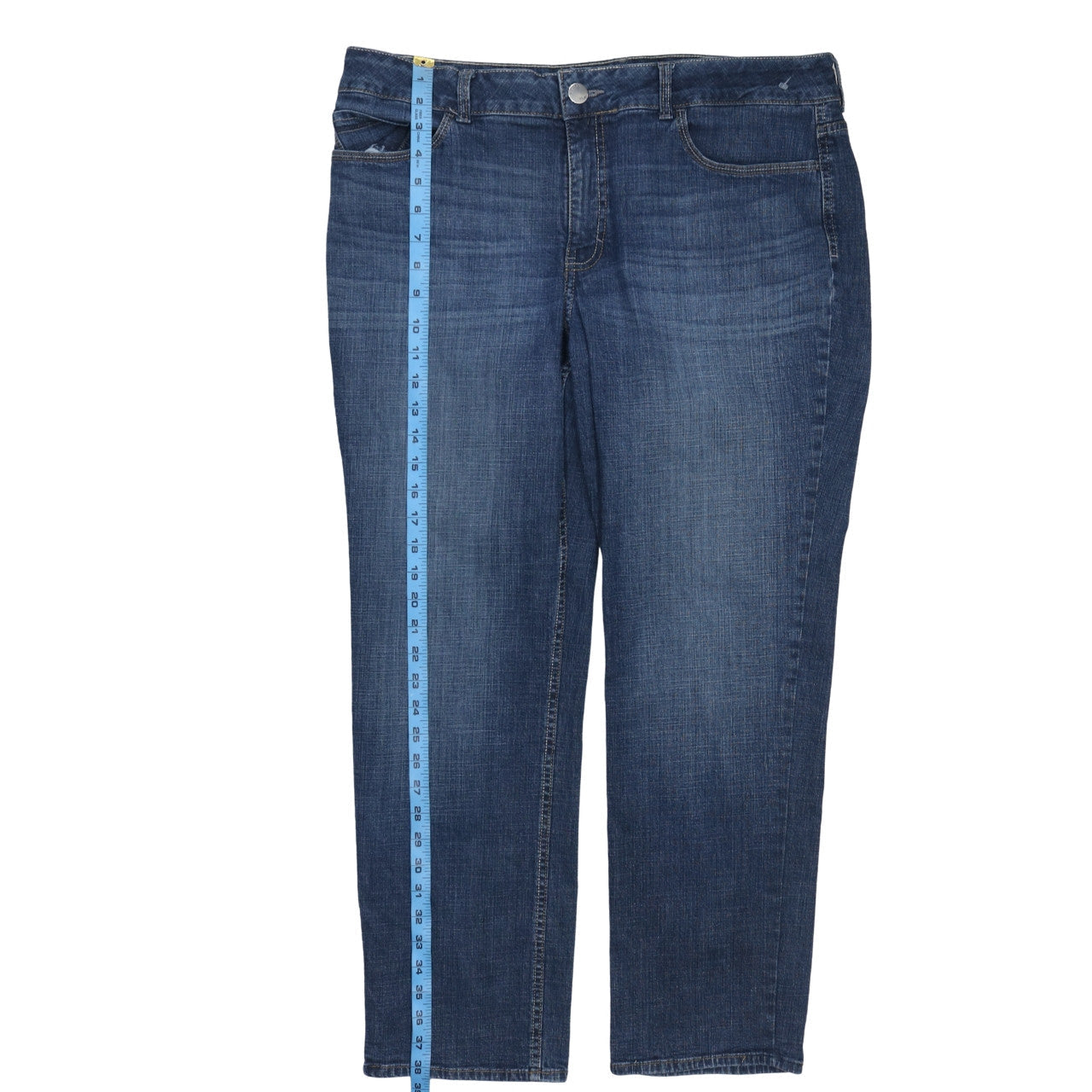 Lee Women’s Blue Mid Rise Straight Leg Stretch Jeans Size 18P