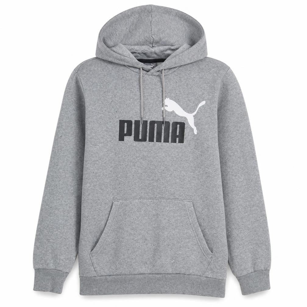 Puma Men's Grey Hoodie Small Pullover Logo Graphic Sweatshirt