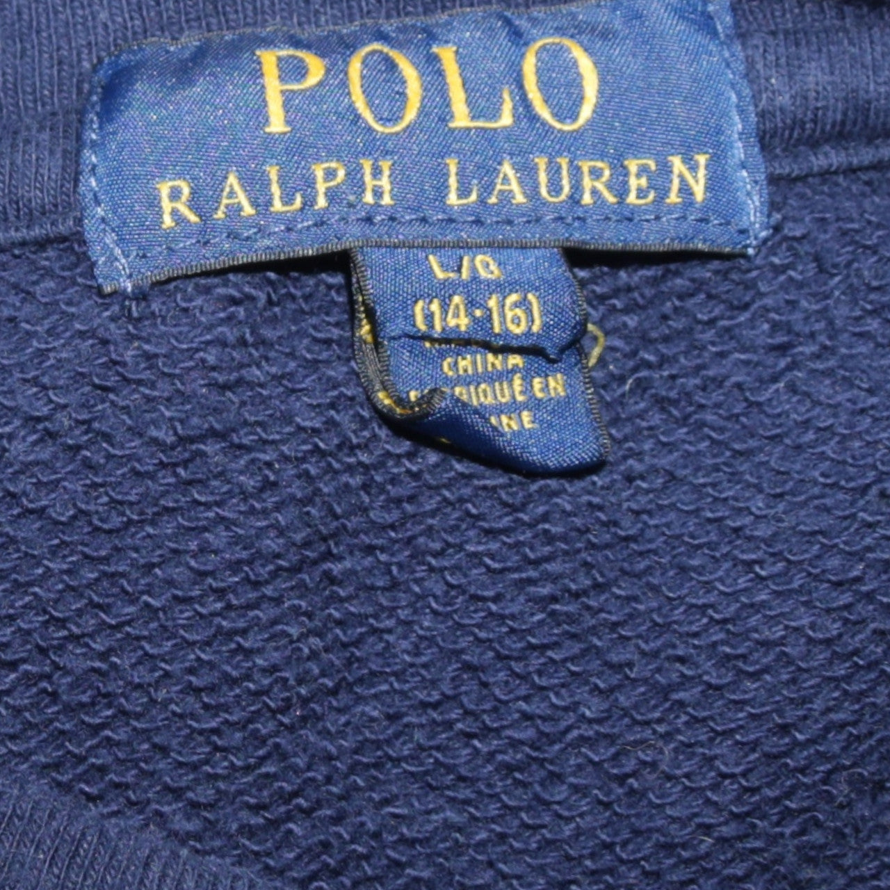 Ralph Lauren Boys Blue Cotton Crew Neck Pullover Sweatshirt 14-16 Years