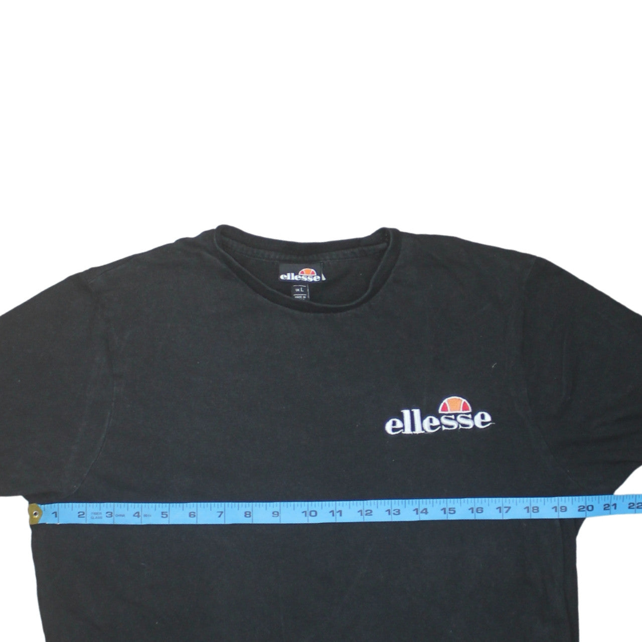 Ellesse Men’s Black Cotton Crew Neck Short Sleeve T-Shirt L