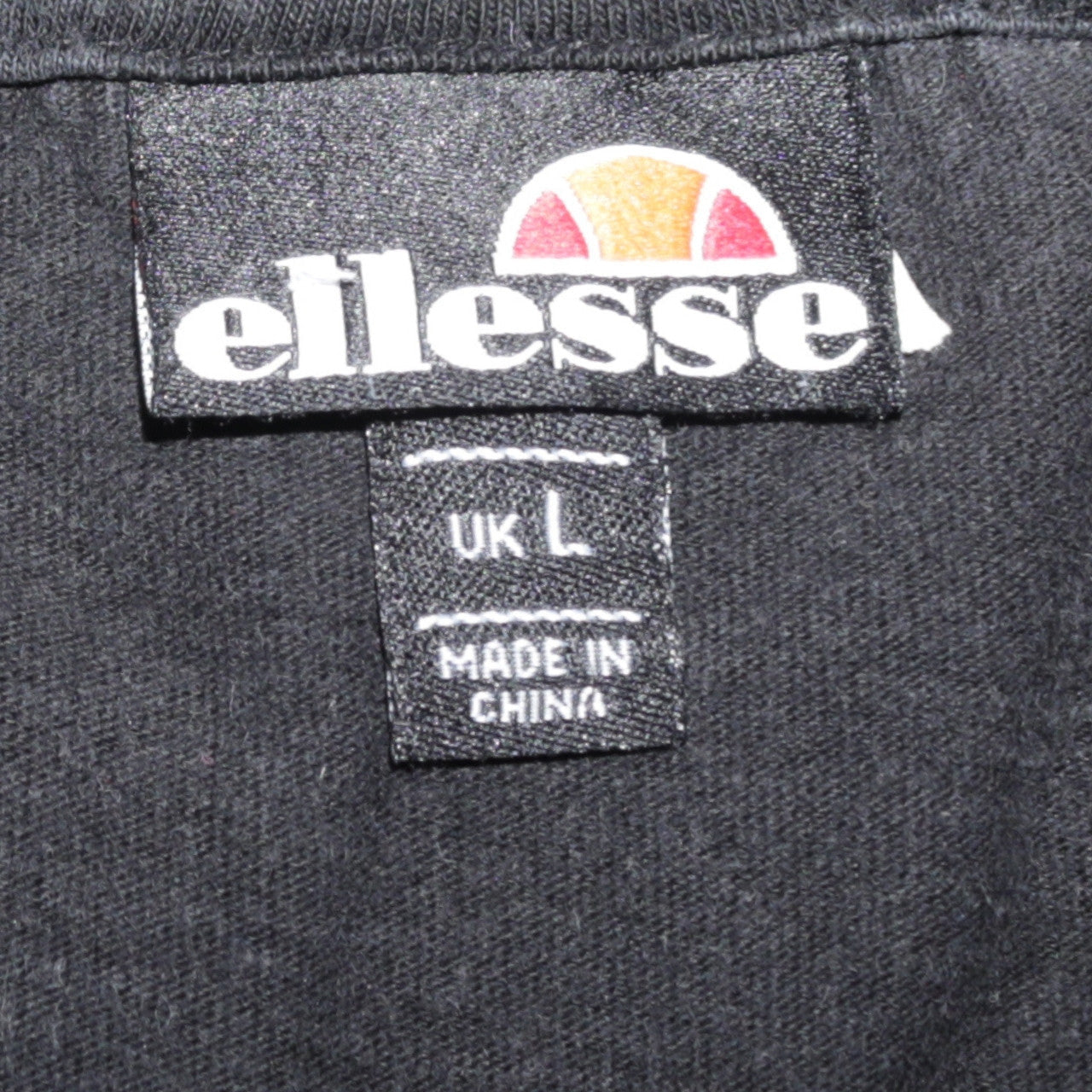 Ellesse Men’s Black Cotton Crew Neck Short Sleeve T-Shirt L