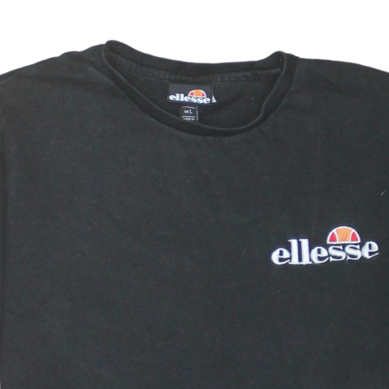 Ellesse Men’s Black Cotton Crew Neck Short Sleeve T-Shirt L