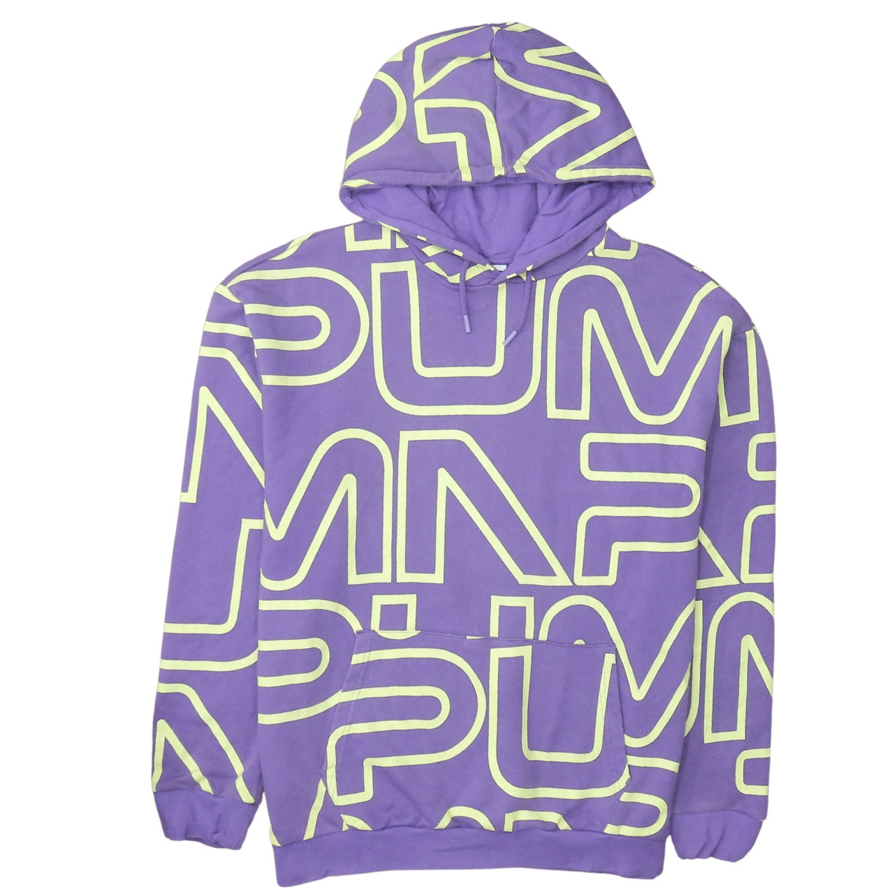 Puma Mens Purple Graphic Print Pullover Hoodie Size L