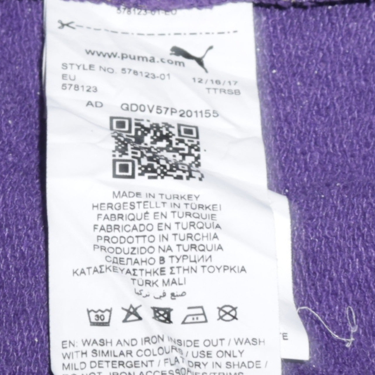 Puma Mens Purple Graphic Print Pullover Hoodie Size L