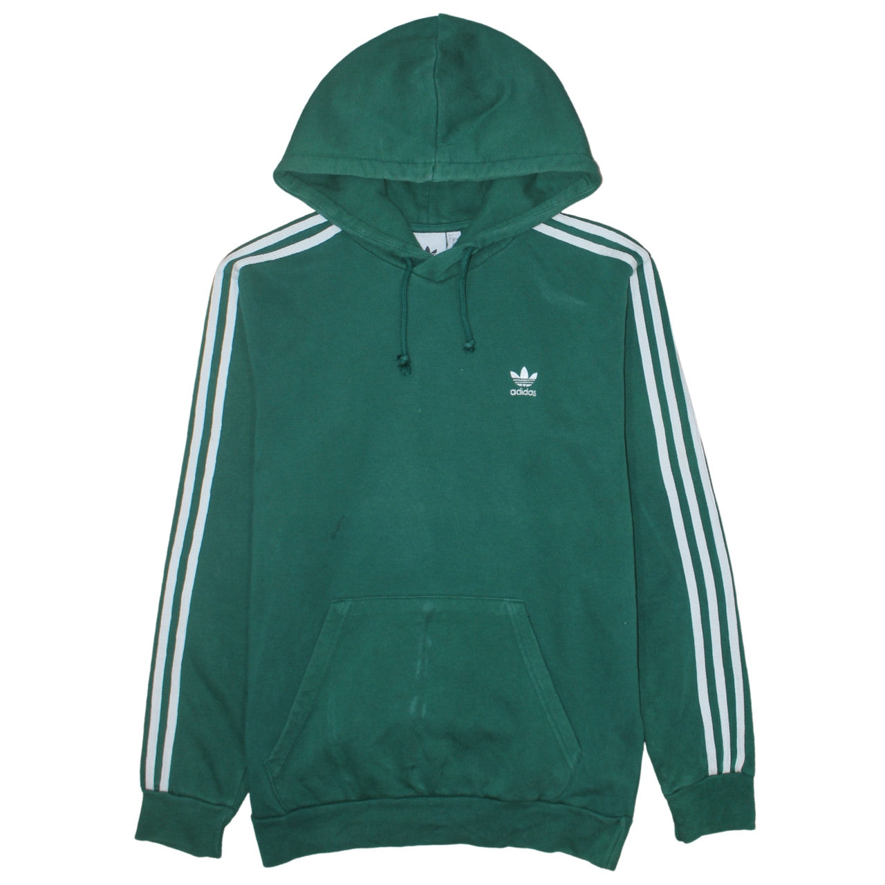 Adidas Men’s Green Pullover Hoodie Small Logo Hooded Sweatshirt