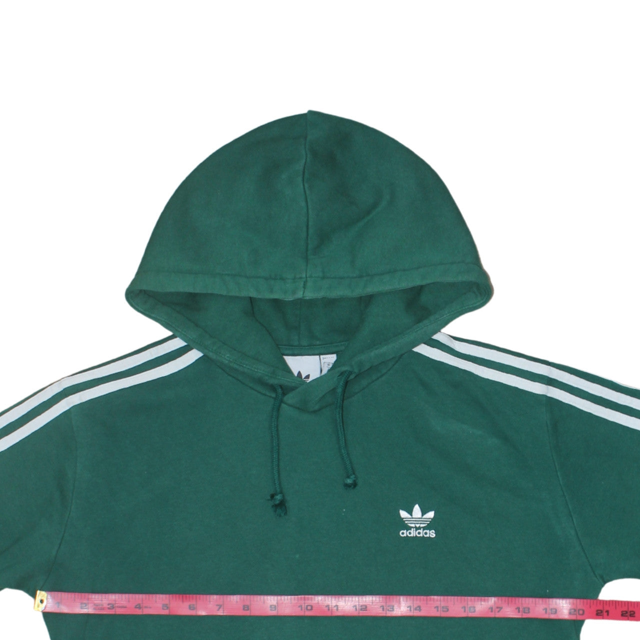 Adidas Men’s Green Pullover Hoodie Small Logo Hooded Sweatshirt
