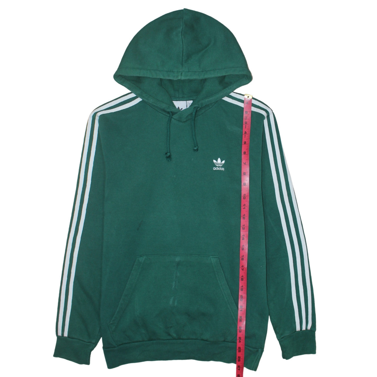 Adidas Men’s Green Pullover Hoodie Small Logo Hooded Sweatshirt