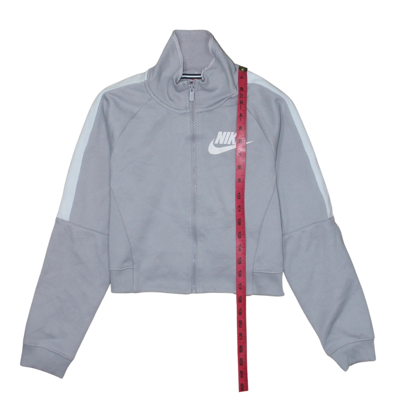 Nike Women’s Grey Full Zip Hoodie Small Polyester Cotton Blend