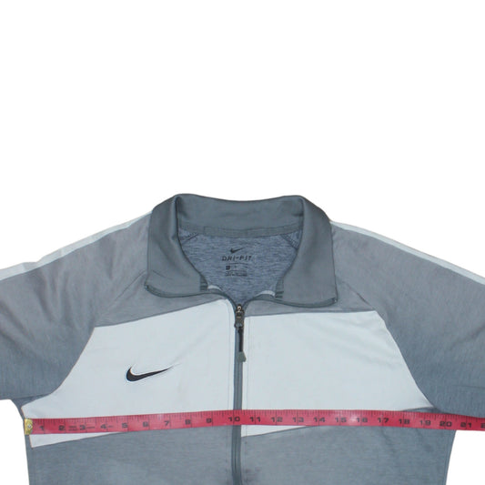Nike Men's Grey Dri-Fit Full Zip Sports Sweatshirt M