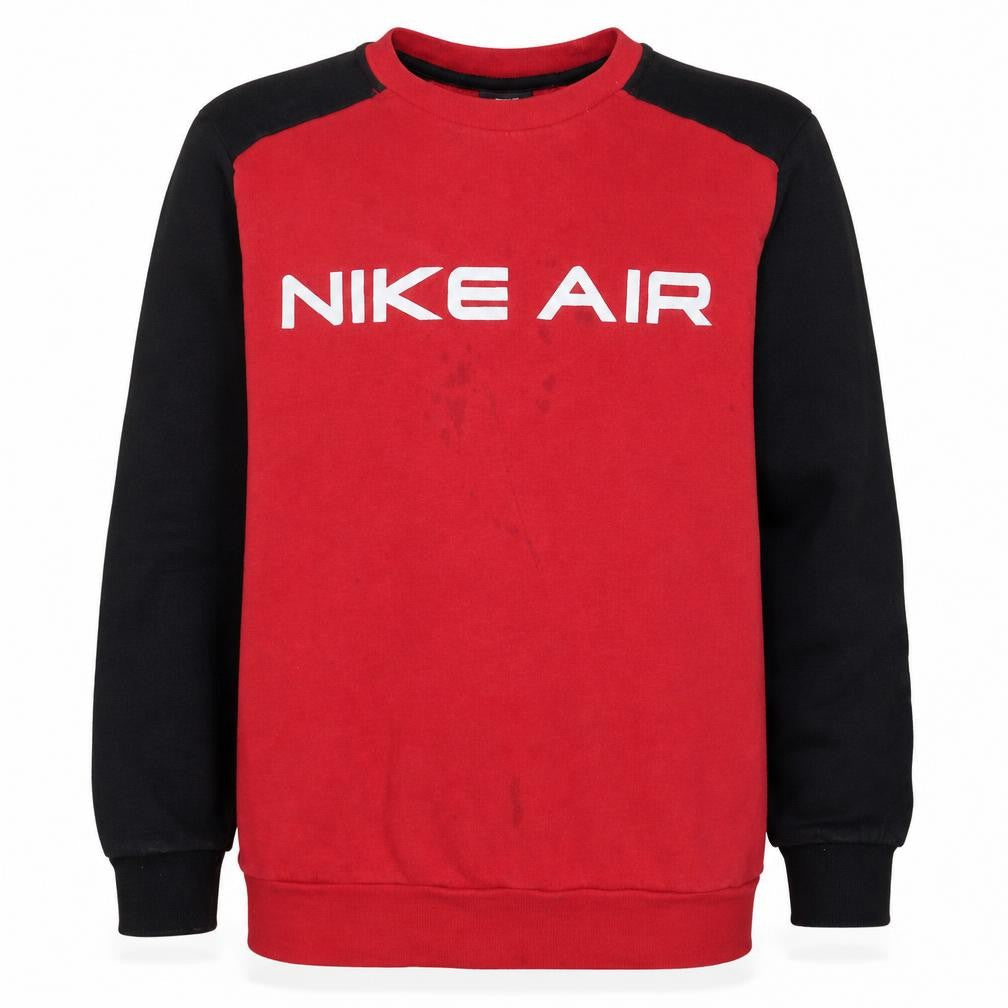 Nike Air Mens Red Black Crew Neck Pullover Sweatshirt Size M