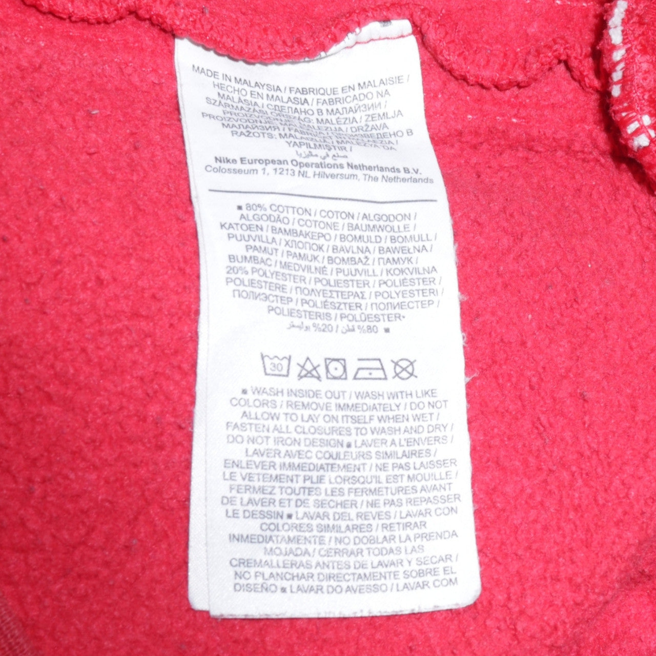 Nike Air Mens Red Black Crew Neck Pullover Sweatshirt Size M