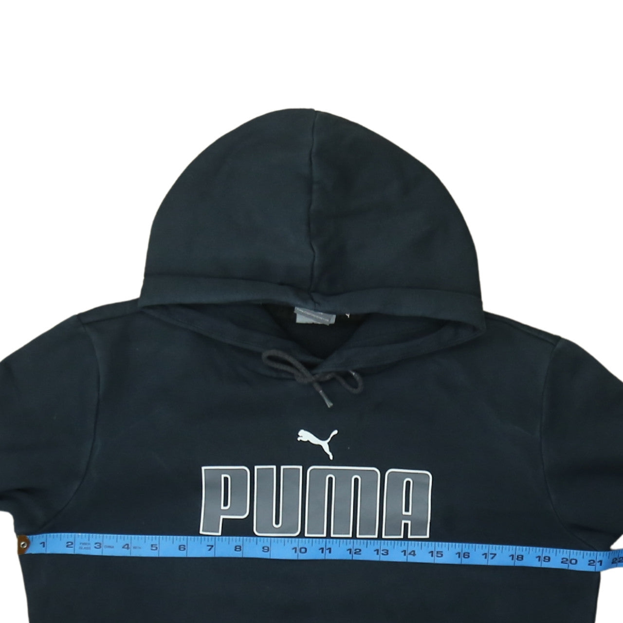 Puma Womens Black Small Pullover Hoodie with Logo Print