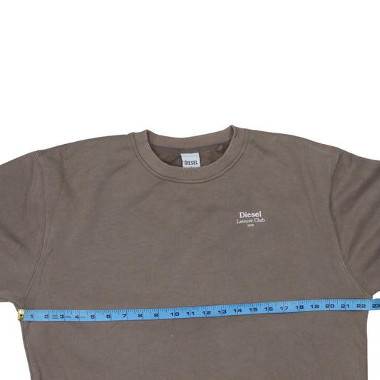 Diesel Women’s Brown Small Pullover Sweatshirt Cotton Blend