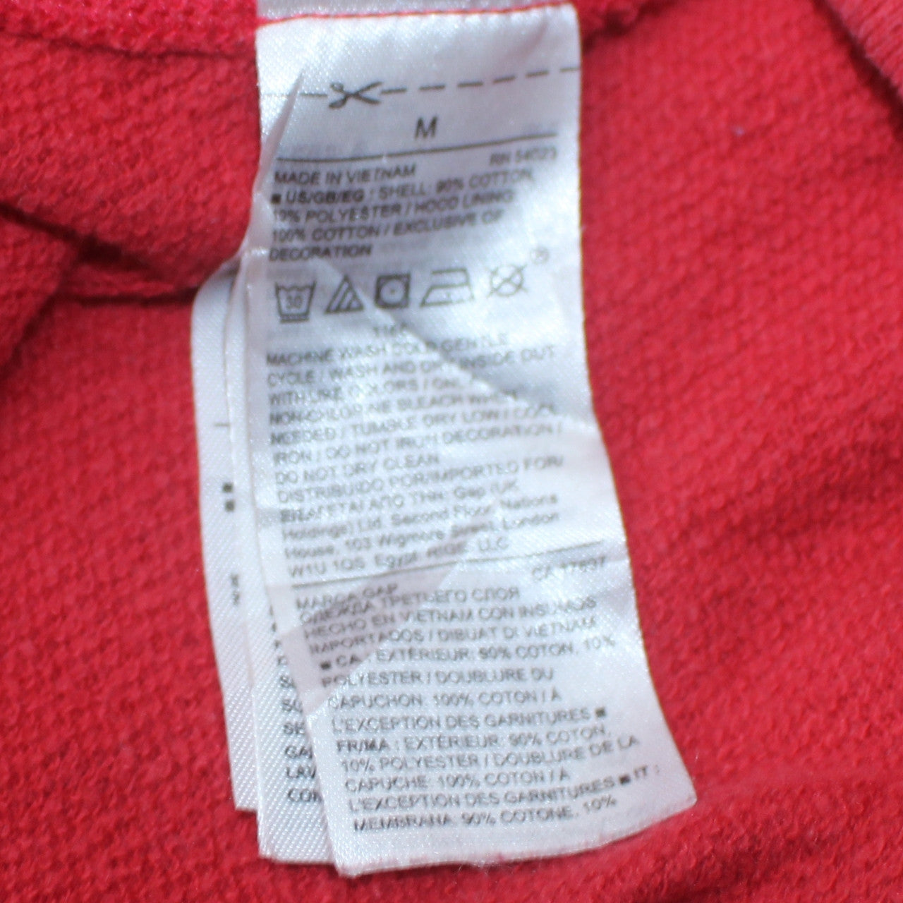 GAP Women's Red Full Zip Hoodie Size M Cotton Blend Casual