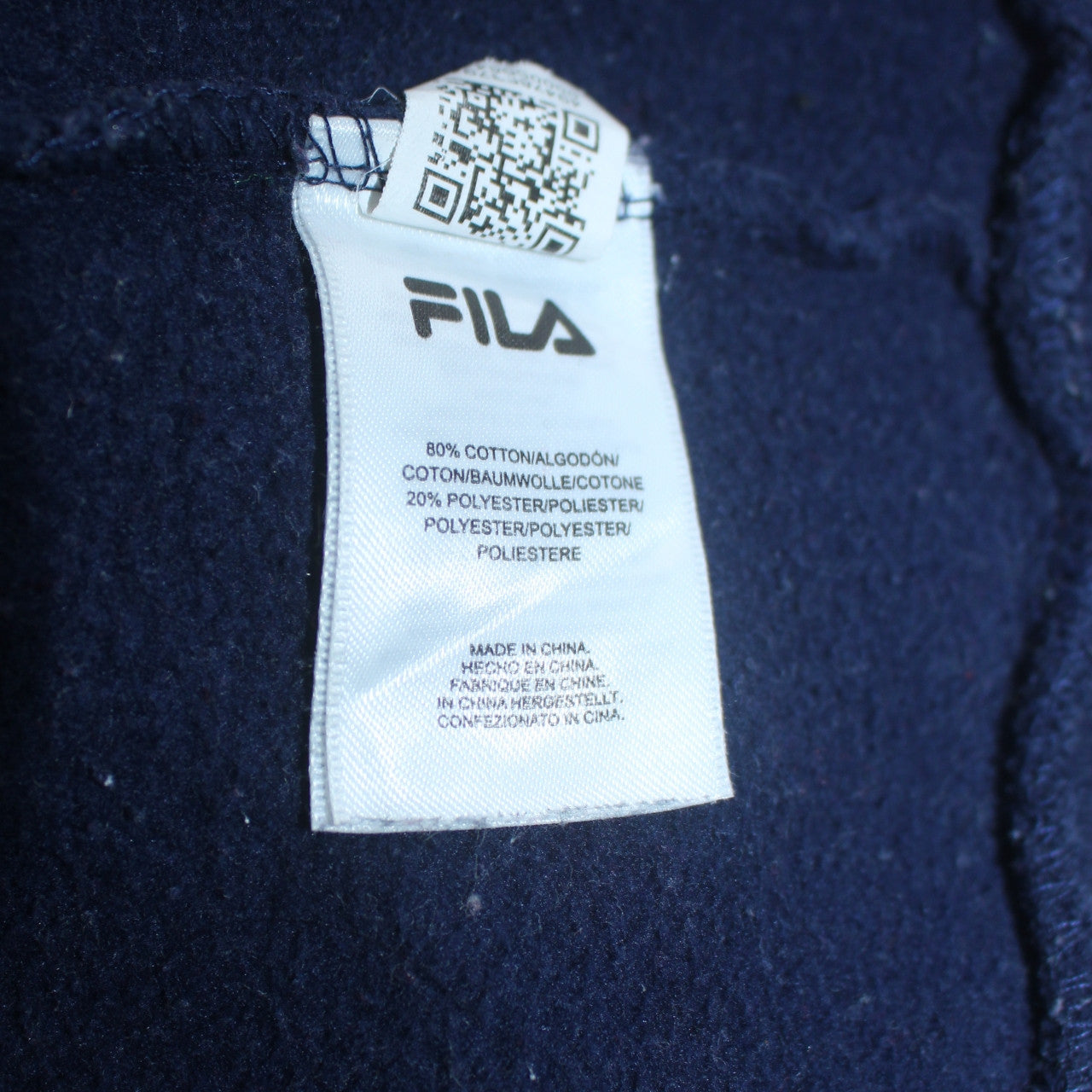 Fila Womens Red Blue Logo Hoodie Pullover Cotton Blend Size M