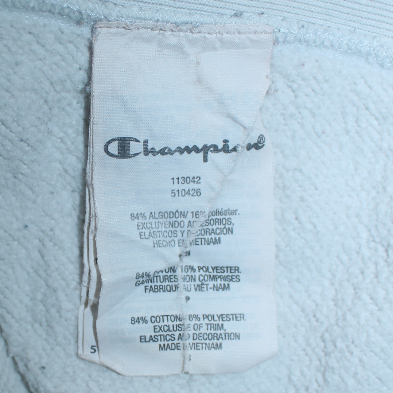 Champion Men's White Small Reverse Weave Pullover Sweatshirt