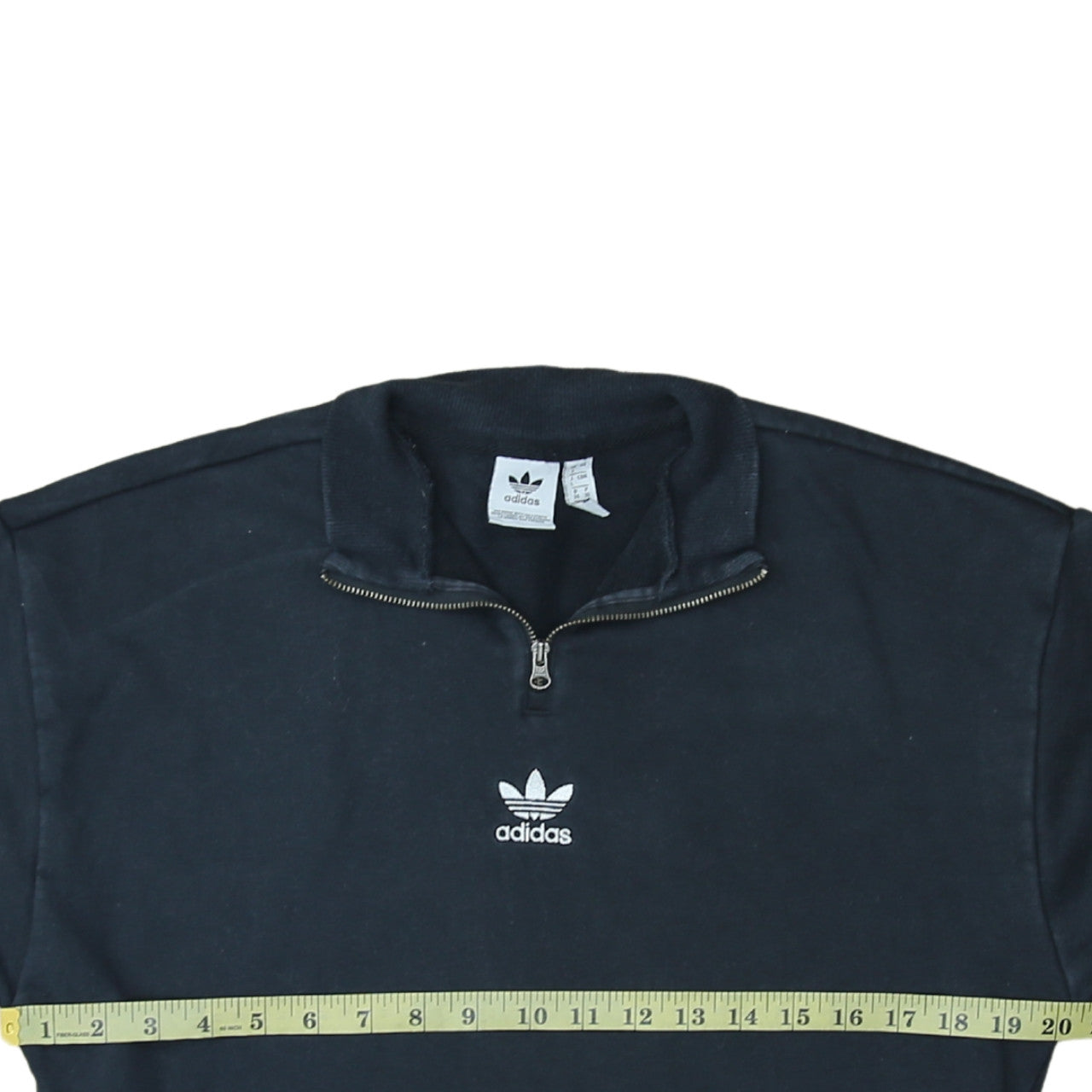 Adidas Womens Black & White 1/4 Zip Sweatshirt UK 8
