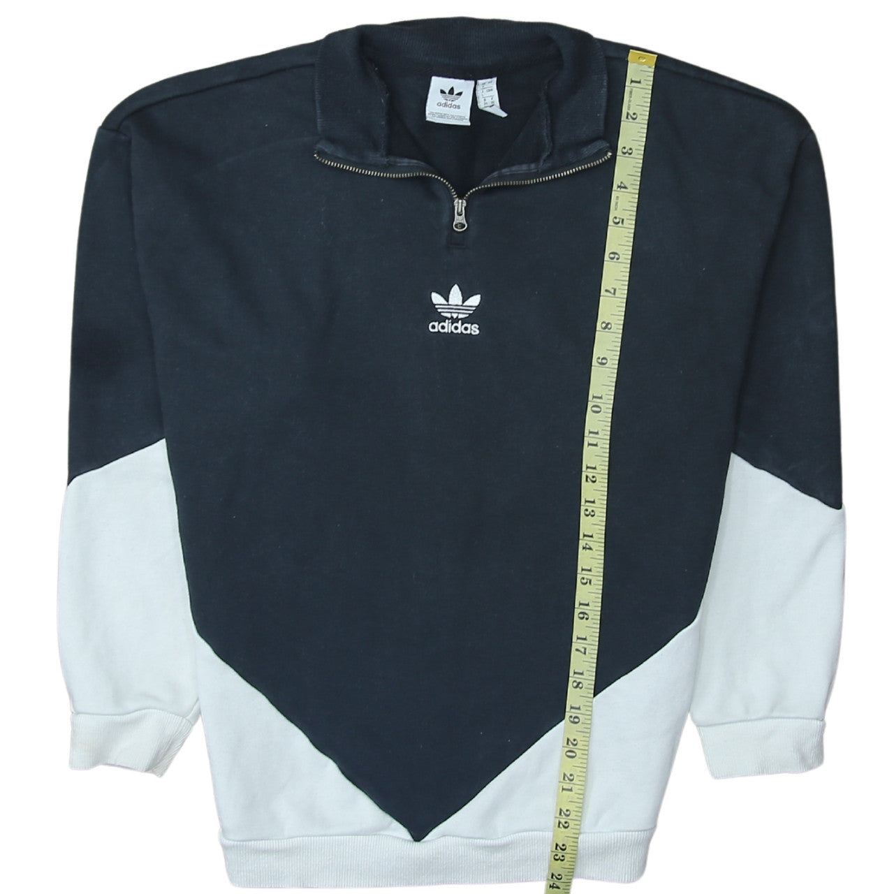 Adidas Womens Black & White 1/4 Zip Sweatshirt UK 8