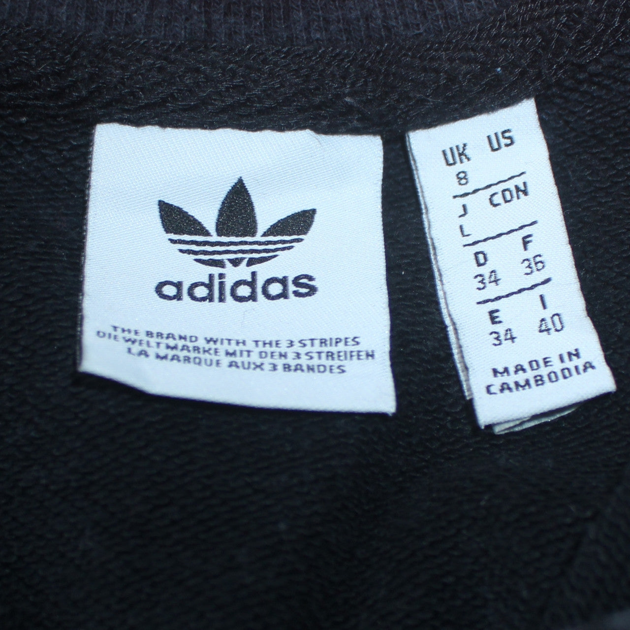 Adidas Womens Black & White 1/4 Zip Sweatshirt UK 8