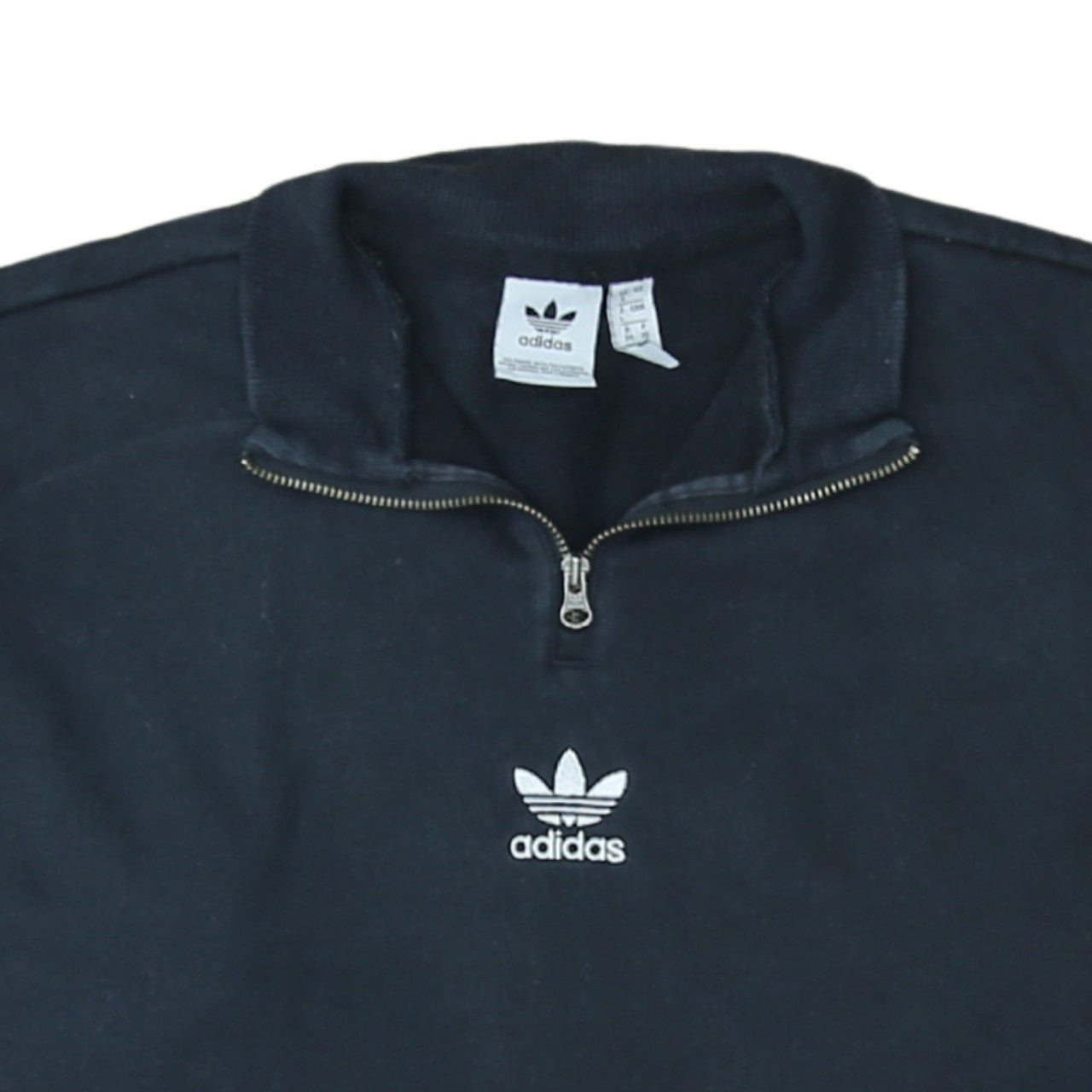 Adidas Womens Black & White 1/4 Zip Sweatshirt UK 8