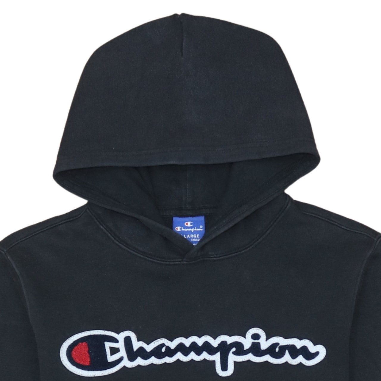 Champion Boys Black XL 13-14 Years Pullover Hoodie with Logo