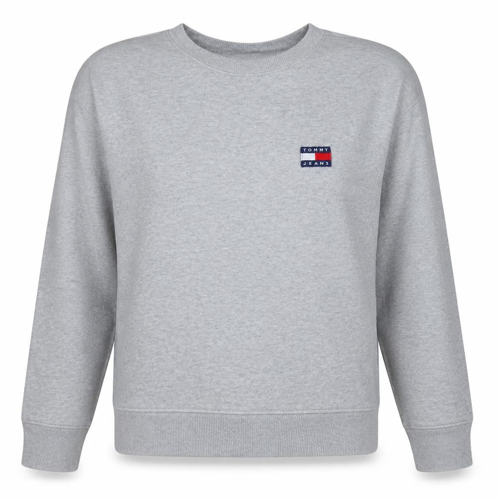 Tommy Jeans Women's Grey Cotton Crew Neck Sweatshirt Size S