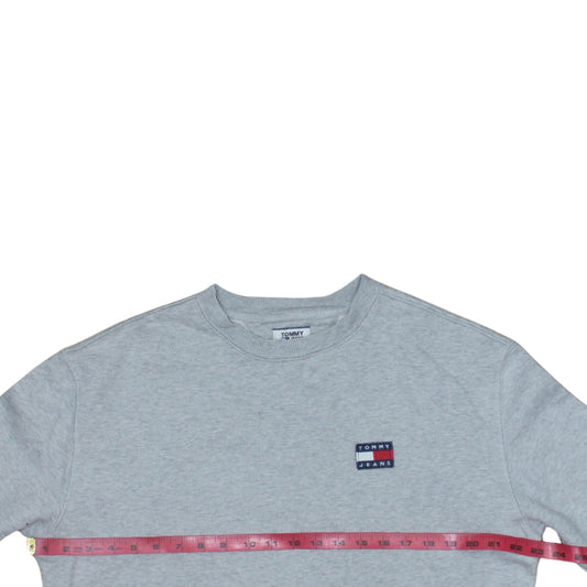 Tommy Jeans Women's Grey Cotton Crew Neck Sweatshirt Size S