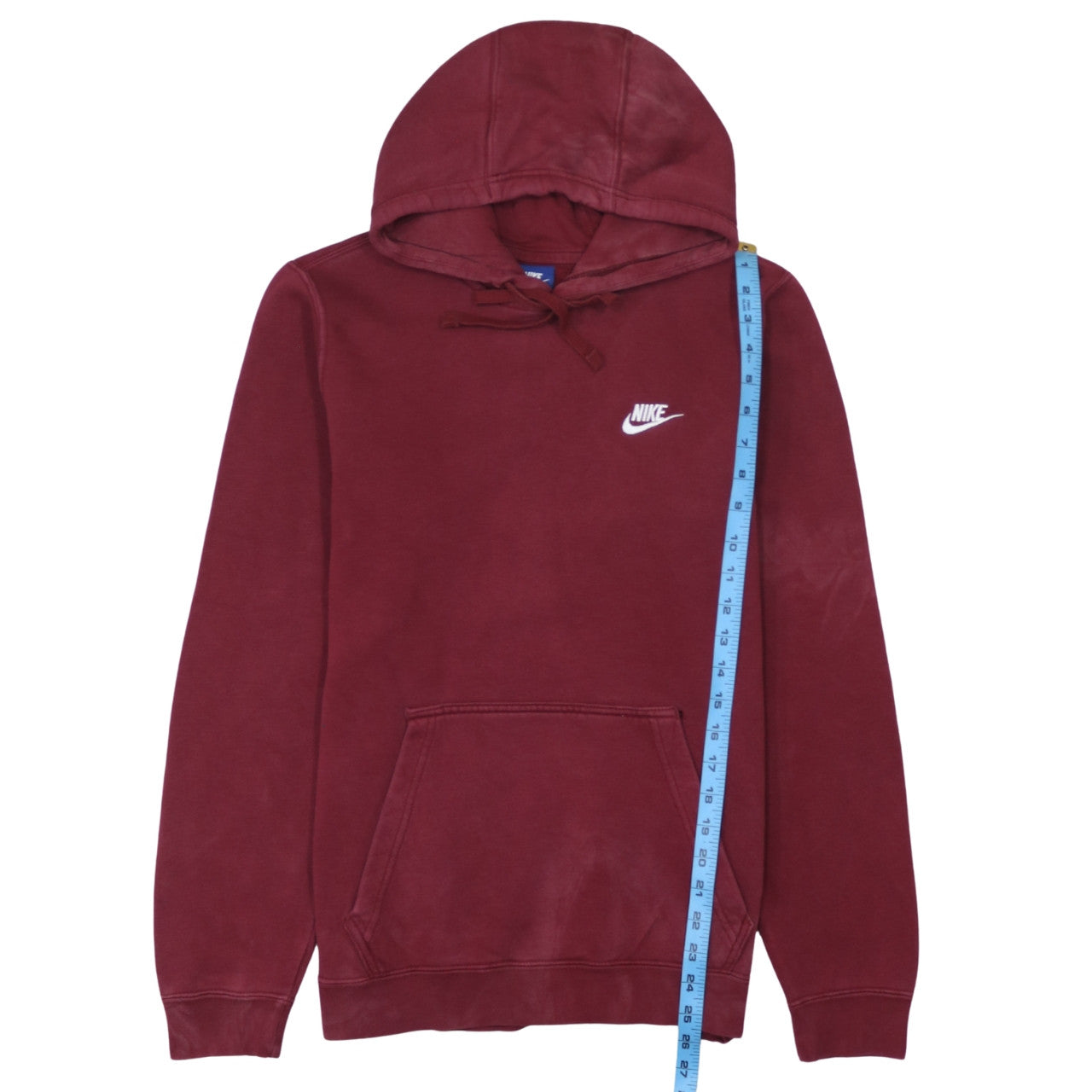Nike Men's Red Pullover Hoodie Small Logo Fleece Sweatshirt