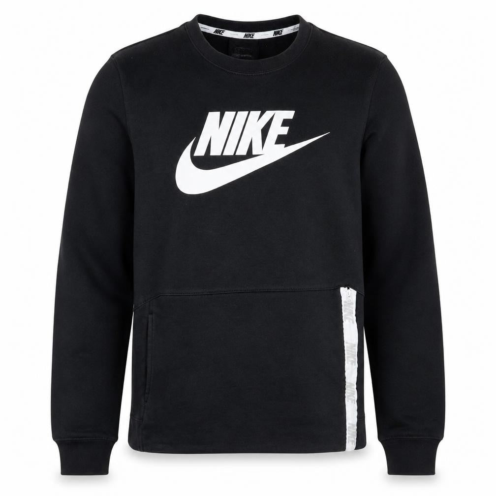 Nike Men's Black Medium Crew Neck Pullover Sweatshirt with Logo